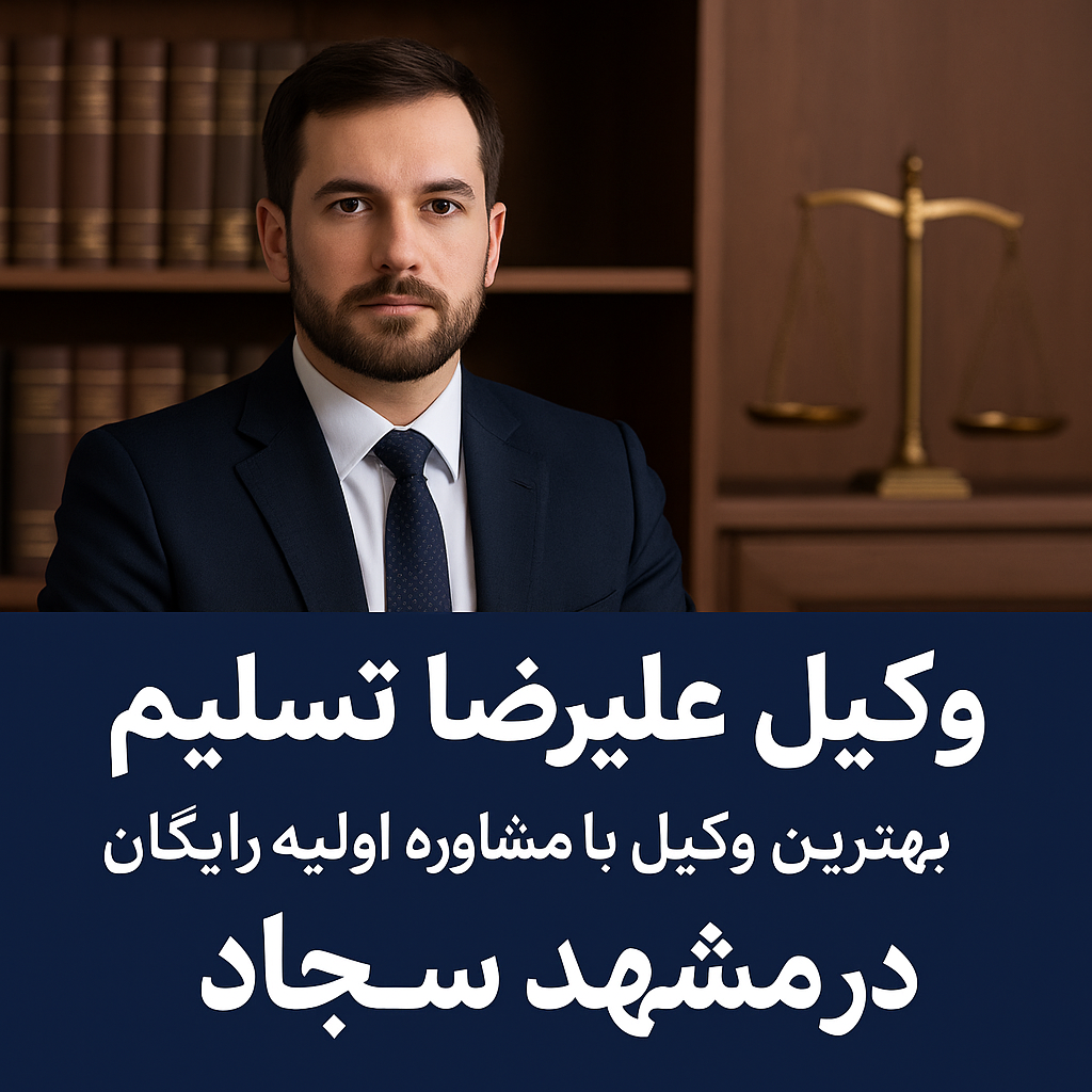 وکیل علیرضا تسلیم بهترین وکیل پایه یک دادگستری با سابقه درخشان و پیگیری حرفه‌ ای در مشهد احمدآباد